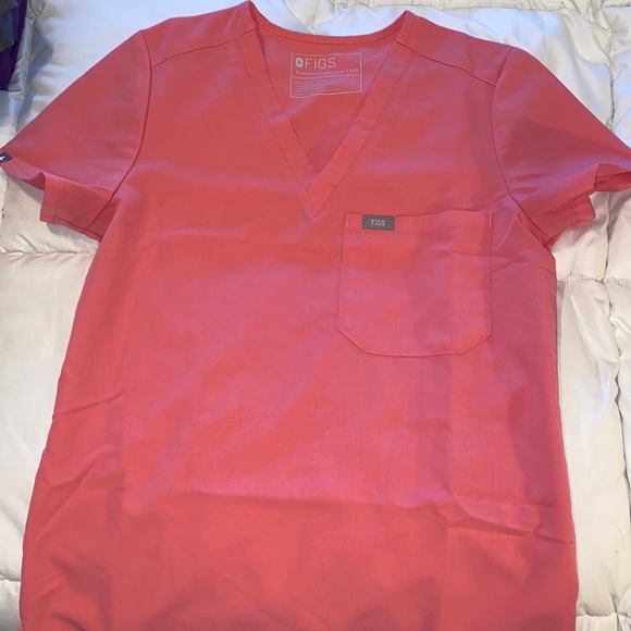 Figs Catarina scrub top Neon Pink - Picture 2 of 3